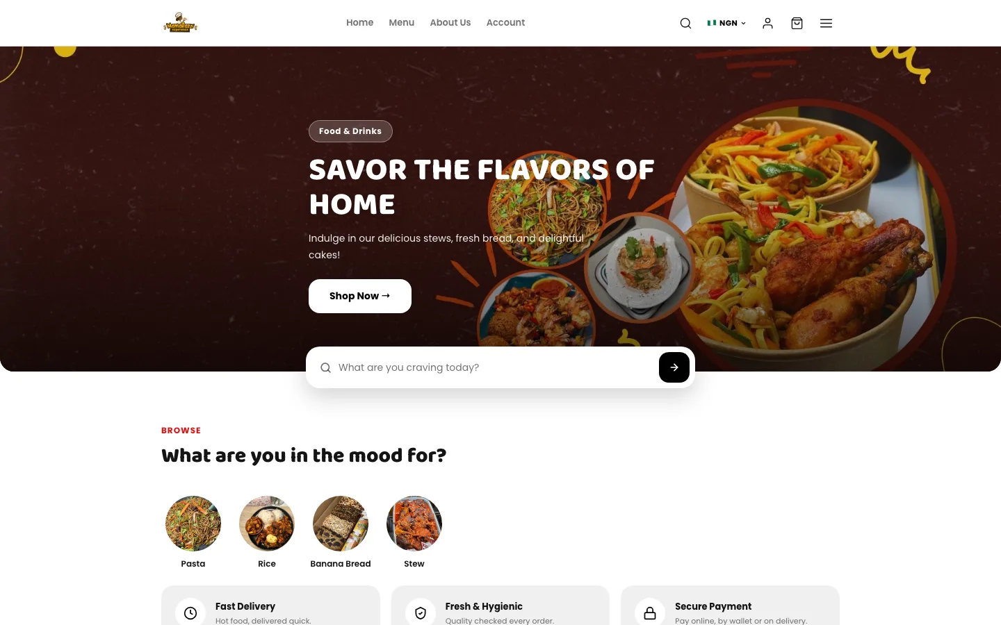 Mama T Food's online store at mamatfood.com.ng, built on GOB
